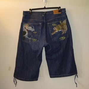 Hanji premium jeans shorts mens 38 blue y2k